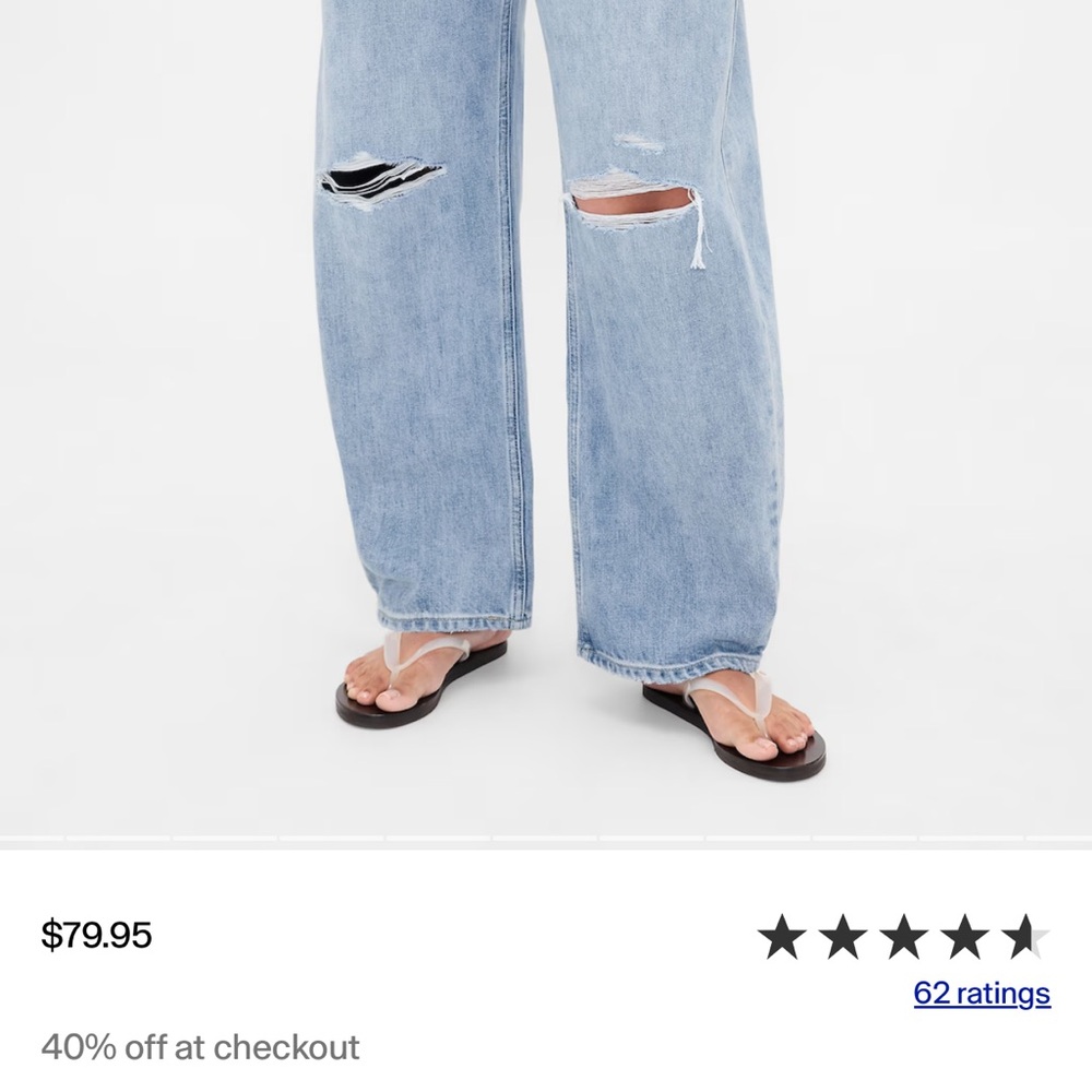GAP Light Blue Barrel High Rise Denim Jeans - Picture 5 of 5
